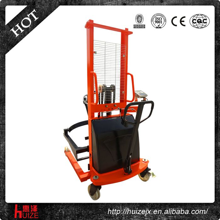 半電動稱重油桶車（夾鐵桶，手搖翻轉(zhuǎn)倒料）